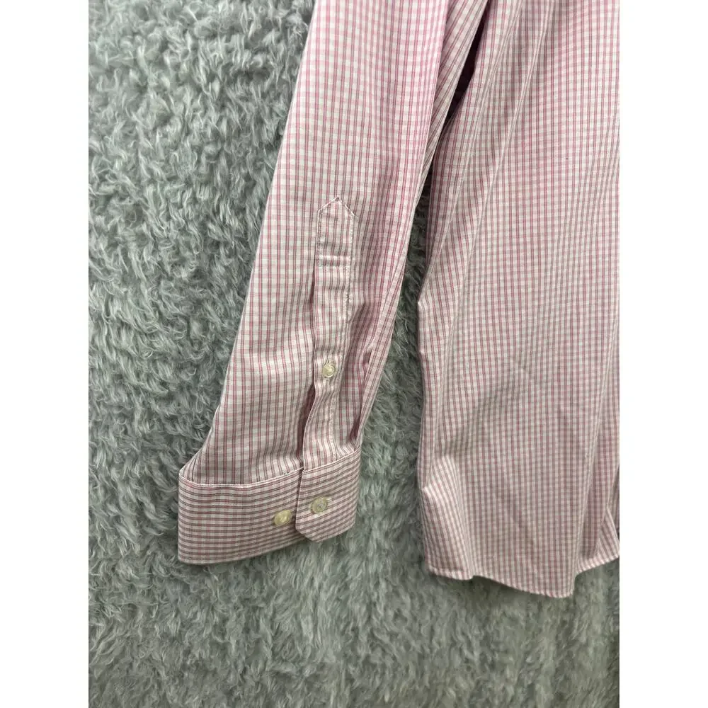 Banana Republic Slim Fit Dress Shirt XXL Pink Check Non Iron 100% Cotton